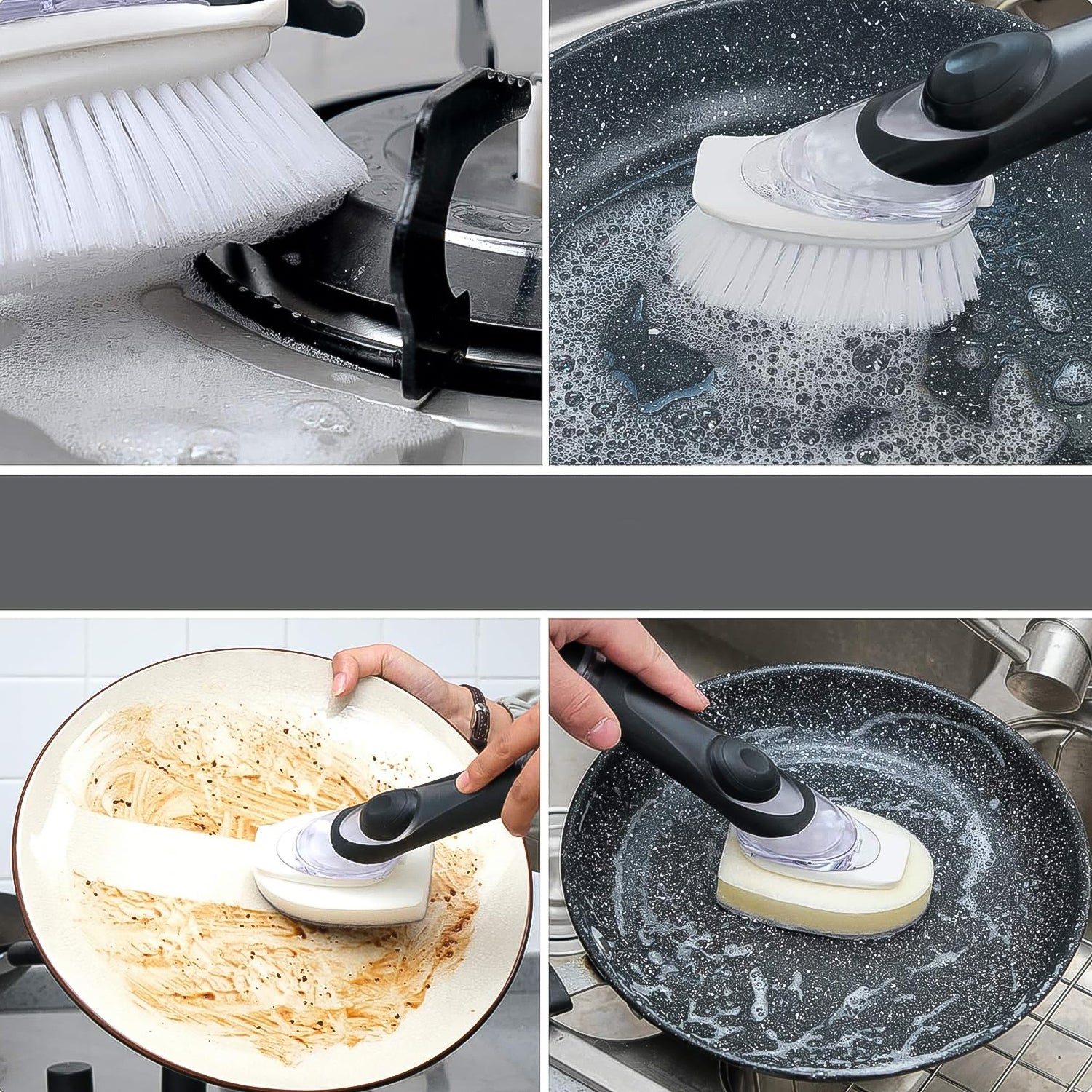 Ergonomic Soap Dispensing Dish Brush with Holder Ergonomic Soap Dispensing Dish Brush with Holder